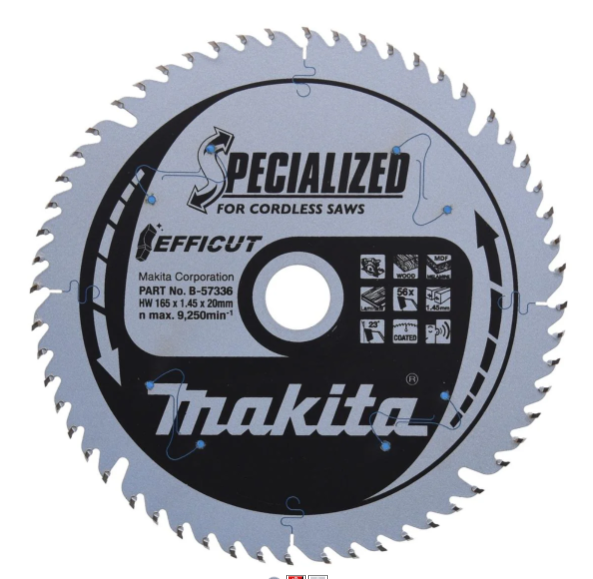 Makita 165mm 56T Plunge Saw Blade Efficut B-57336