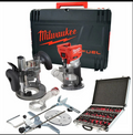 Milwaukee M18FTR-0 18V Brushless Trim Router in Case + 1/4" 35 Piece Cutter Set
